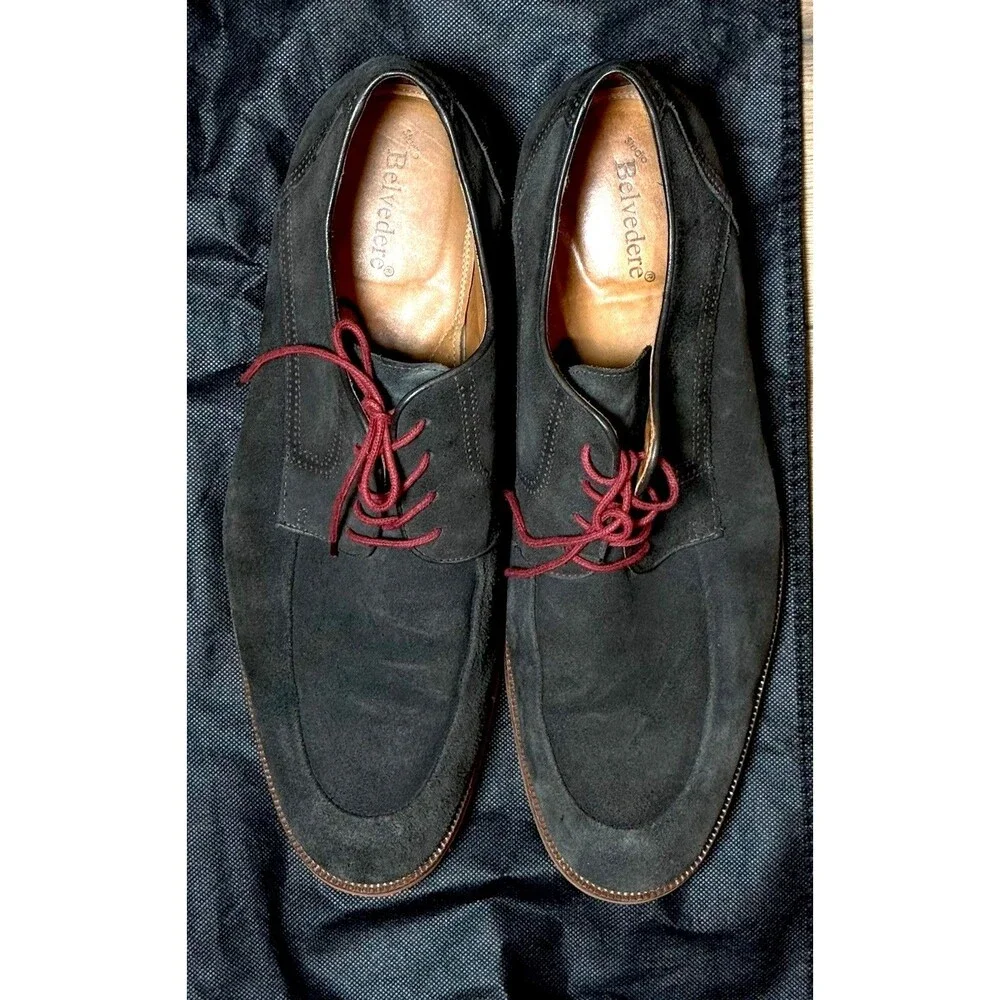 Studio Belvedere London II Men's Size 12 D Suede Oxfords Derby Shoes Made Brazil